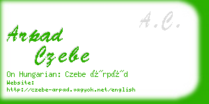 arpad czebe business card